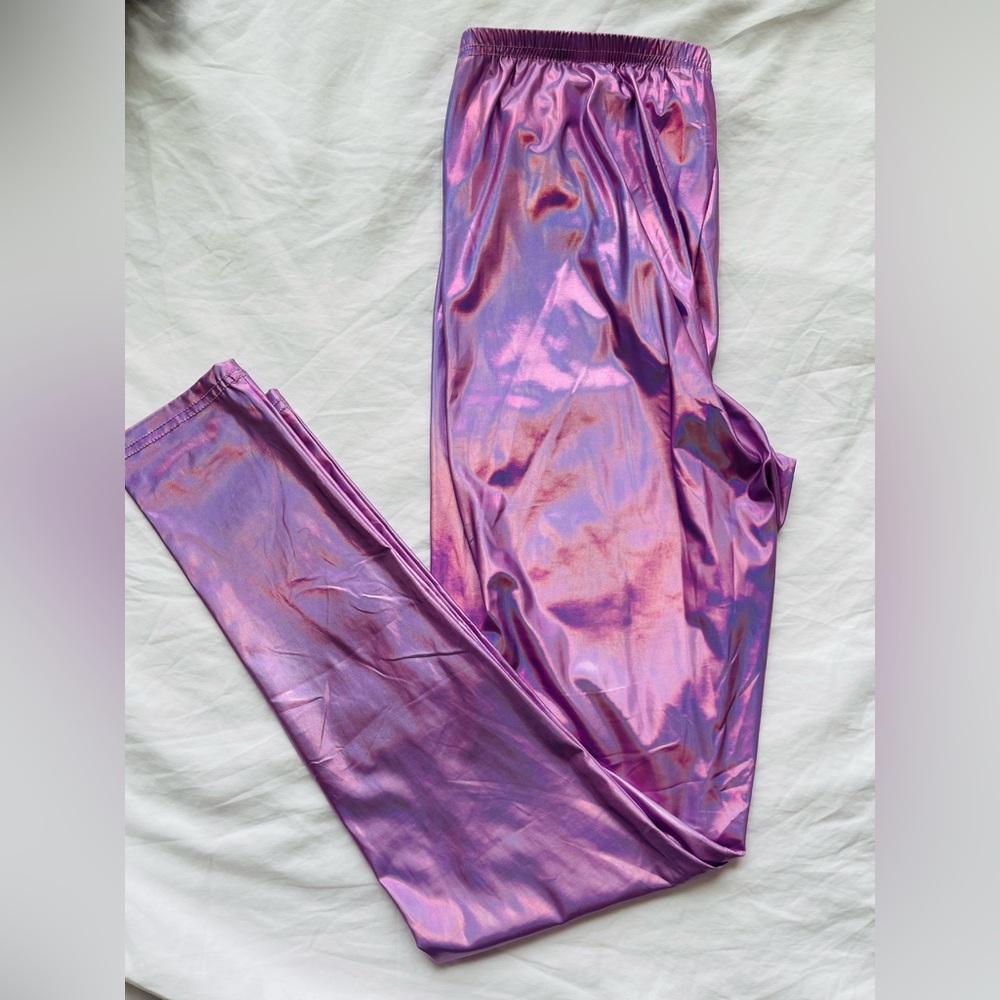 Pink Holographic Leggings NWOT